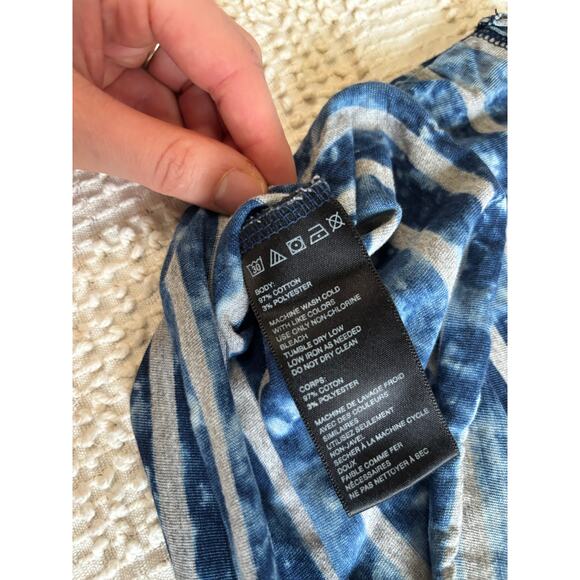 Blue & Gray BDG Striped Cropped Tank Top Acid Wash - Picture 9 of 9